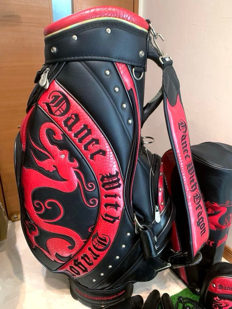 希少　完売良品　ダンスウィズドラゴン　キャディバッグ　クロコ　ヘッドカバーセット