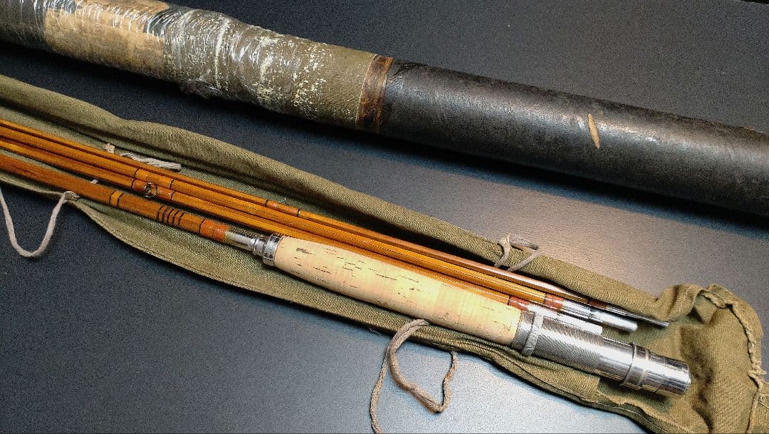 Vtg Montague Split Bamboo Fly ＆Lure Rod