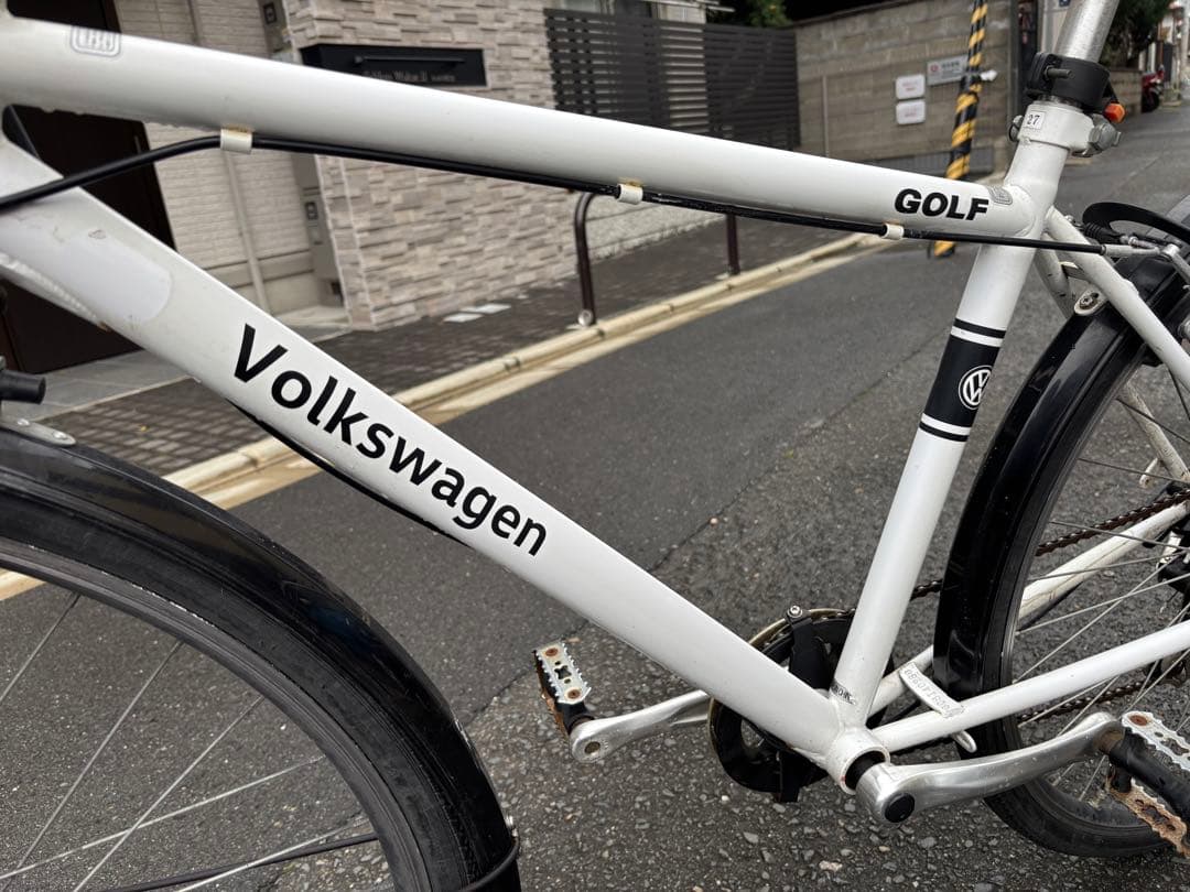 Volkswagen GOLF クロスバイク ホワイト 前カゴ付き