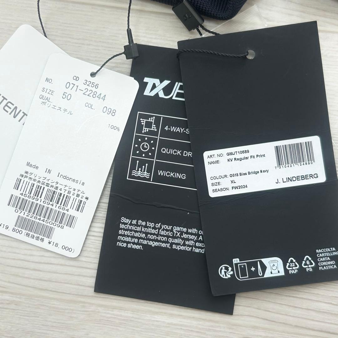 新品　ジェイリンドバーグ　ポロシャツ　半袖　ネイビー　XLサイズ