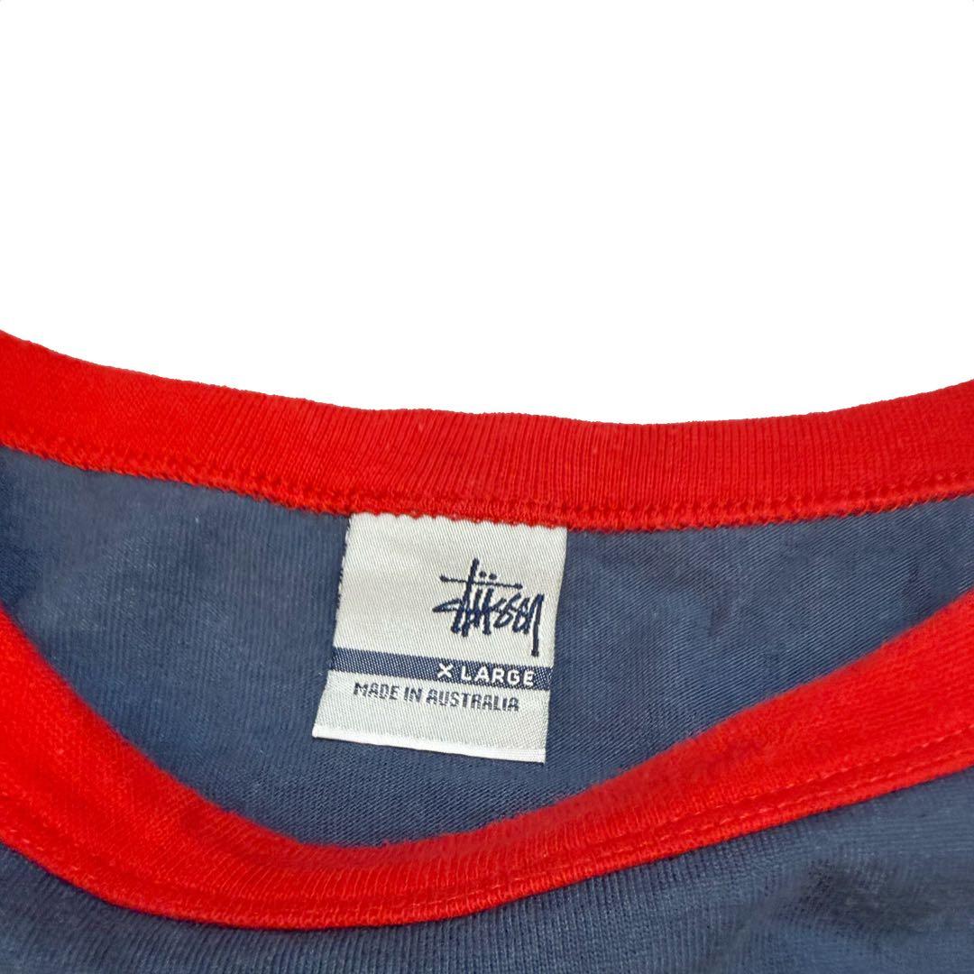 《old》Stussy XL Tシャツ ネイビー/レッド