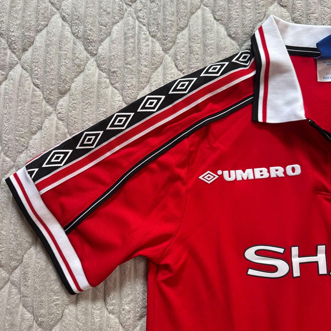 Manchester United Umbro サッカーシャツLポロシャツレッド