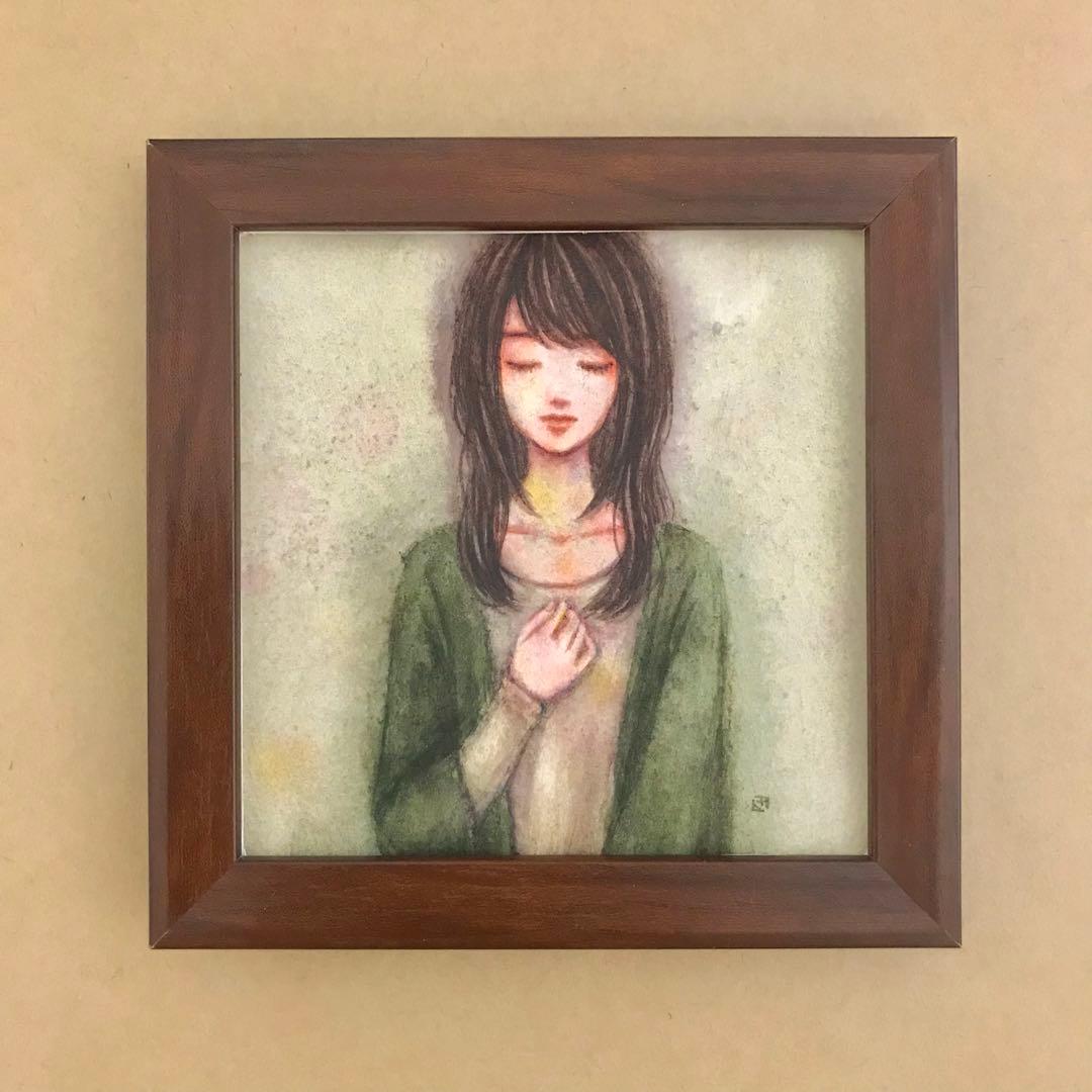 『声』（手描きイラスト・オリジナル・絵画・水彩画・人物画・原画）