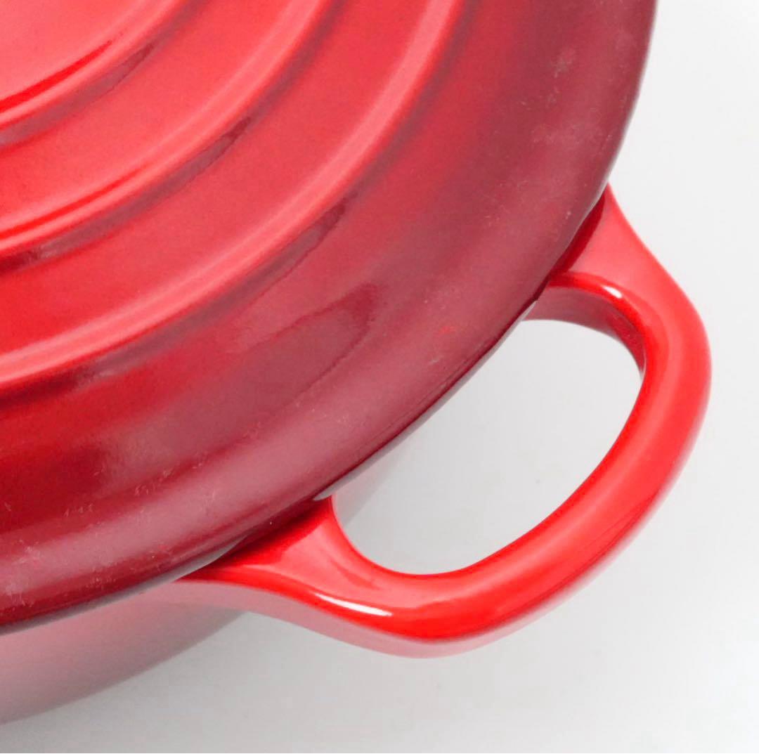 【美品】LE CREUSET　ココット ロンド チェリーレッド　20cm