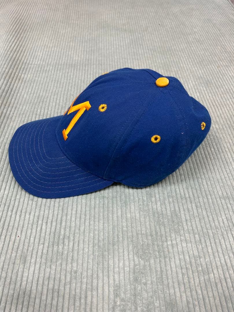 New Era キャップ M刺繍 青 7 1/8 ビンテージ