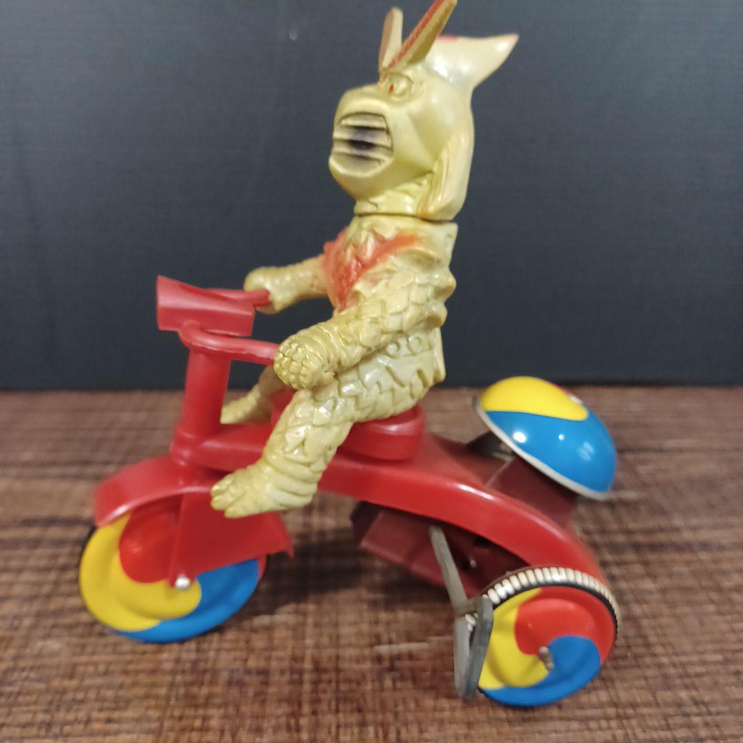 当時物　ポピー製「変身忍者嵐」箱付きゼンマイ仕掛け三輪車　希少昭和レトロ玩具