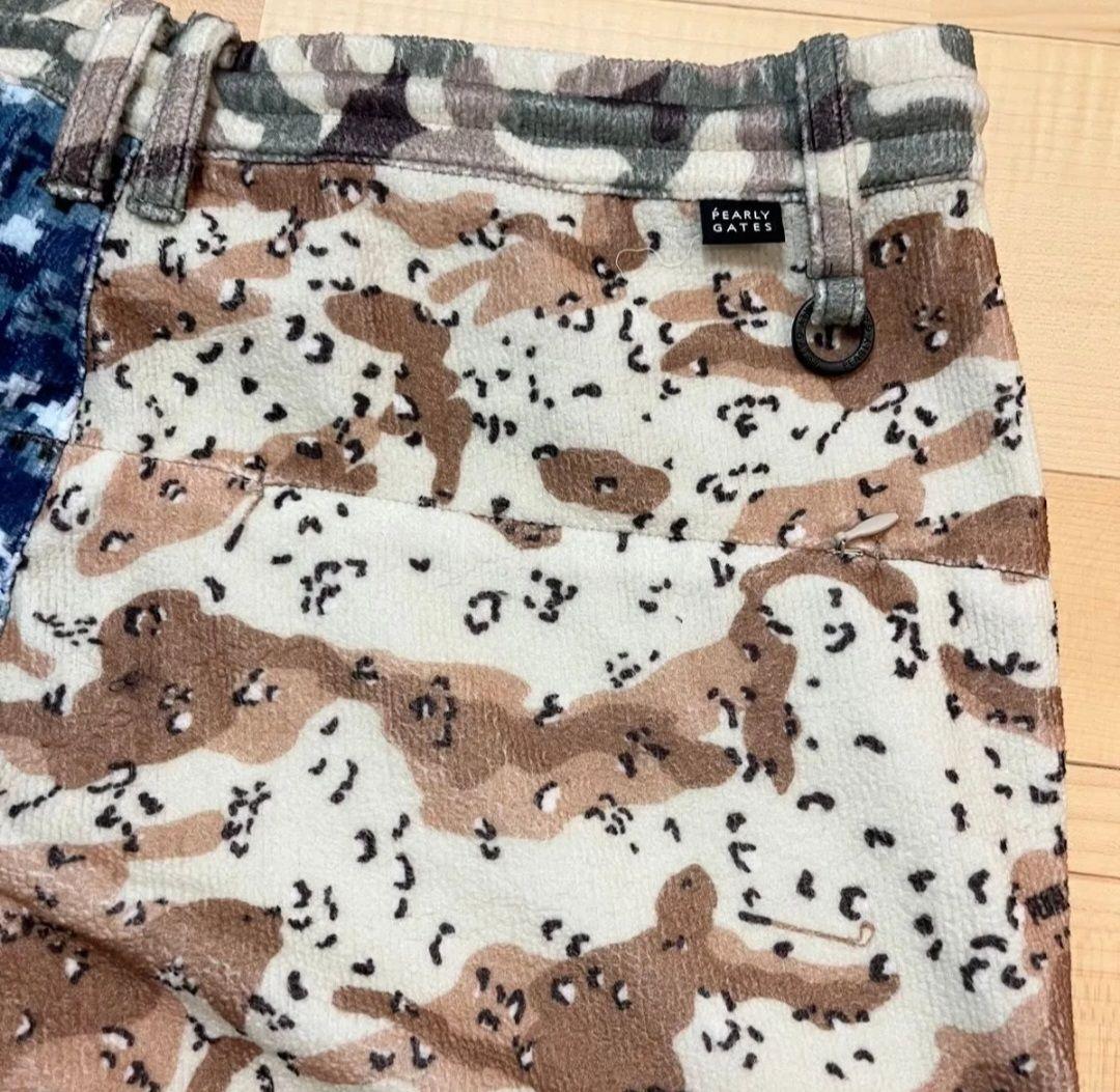 パーリーゲイツ ダブルラッセル マルチカモプリントパンツ 裾リブ ジョガーパンツ