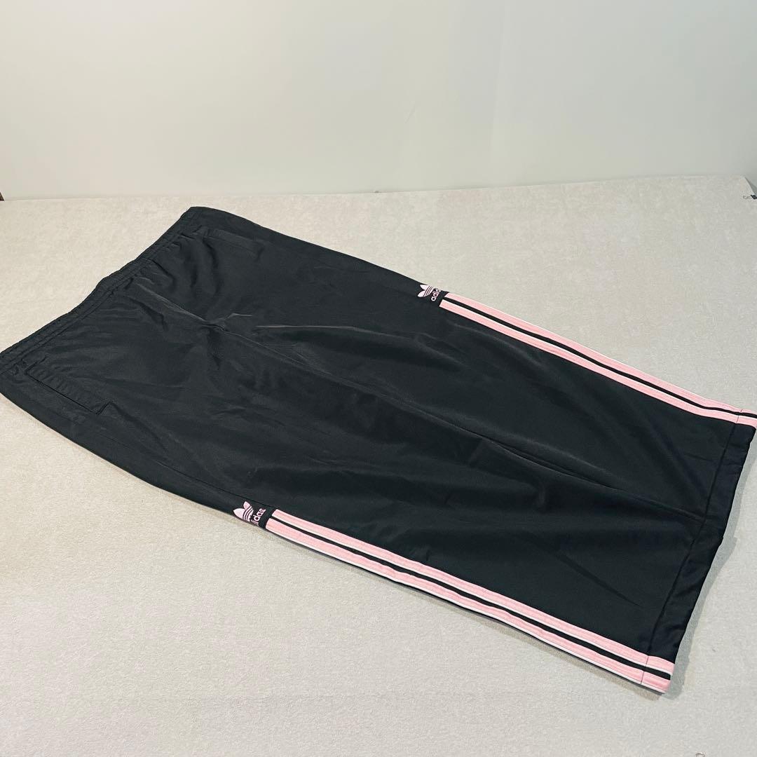 【希少カラー】アディダス トラックセットアップ 上下 L 黒/ピンク 3ライン
