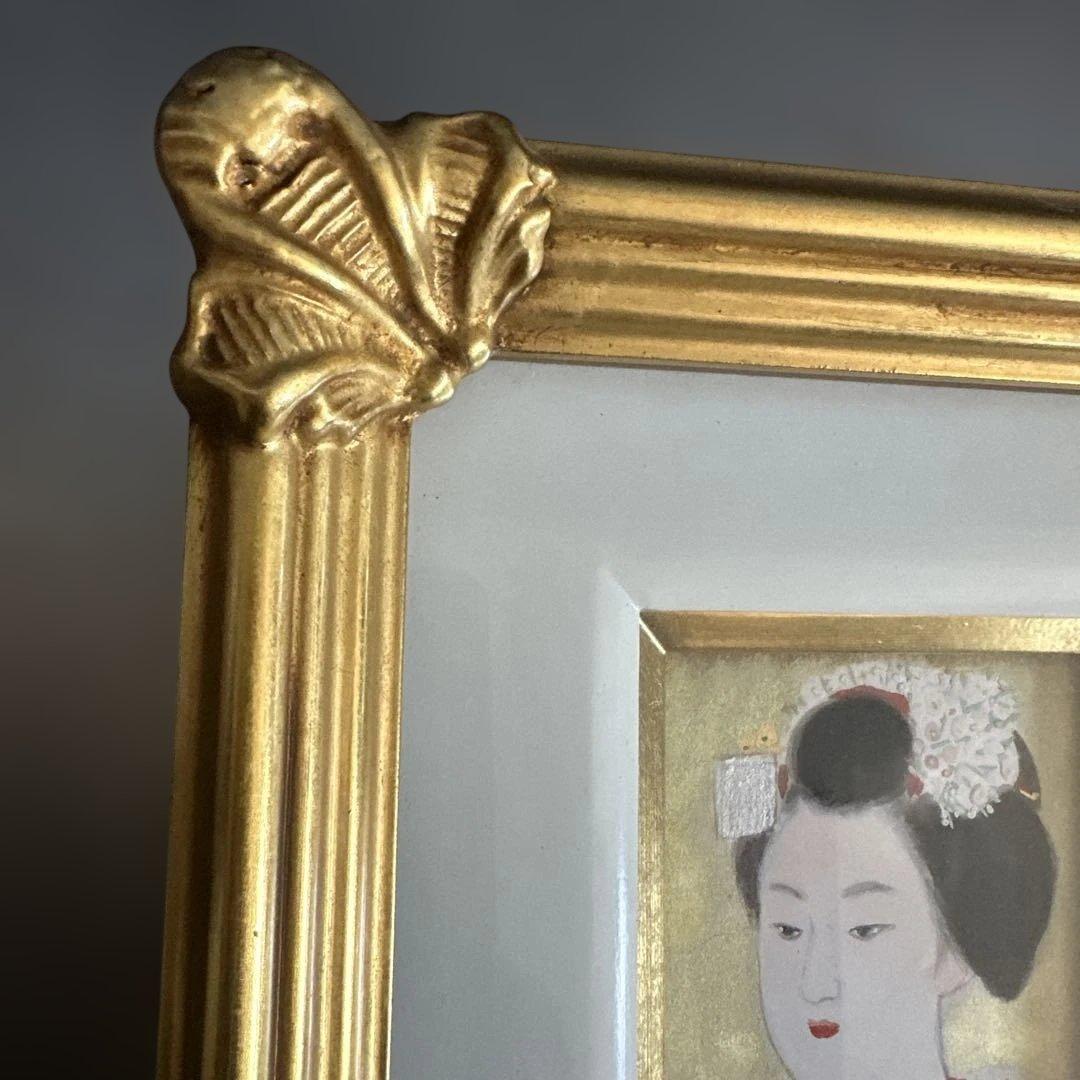 お値下げ❣️日本画 舞妓女性 金色フレーム