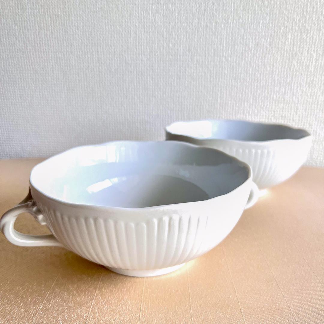 ★新品未使用★CESKY PORCELAN ダブルハンドル　スープボール2点