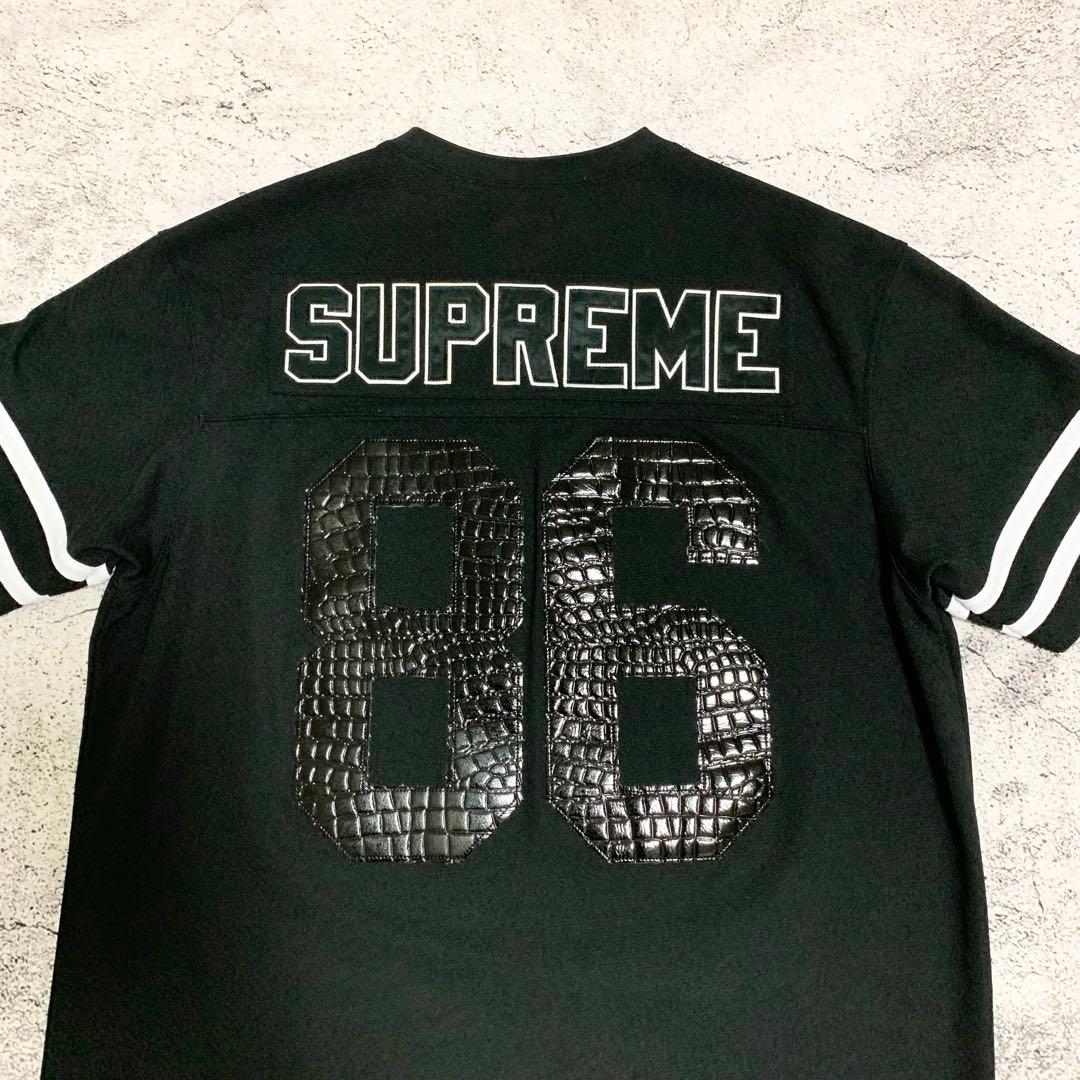 美品 Supreme メッシュTシャツ　フットボールジャージ　 クロコ型押　半袖