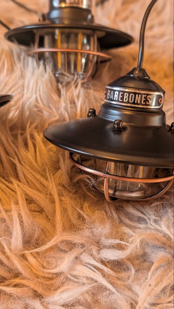 BAREBONES エジソンストリングライトLED ブラックメタル 3個セット