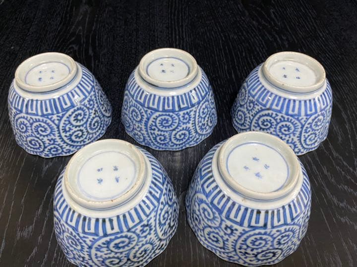 古伊万里　蛸唐草向付　５客揃