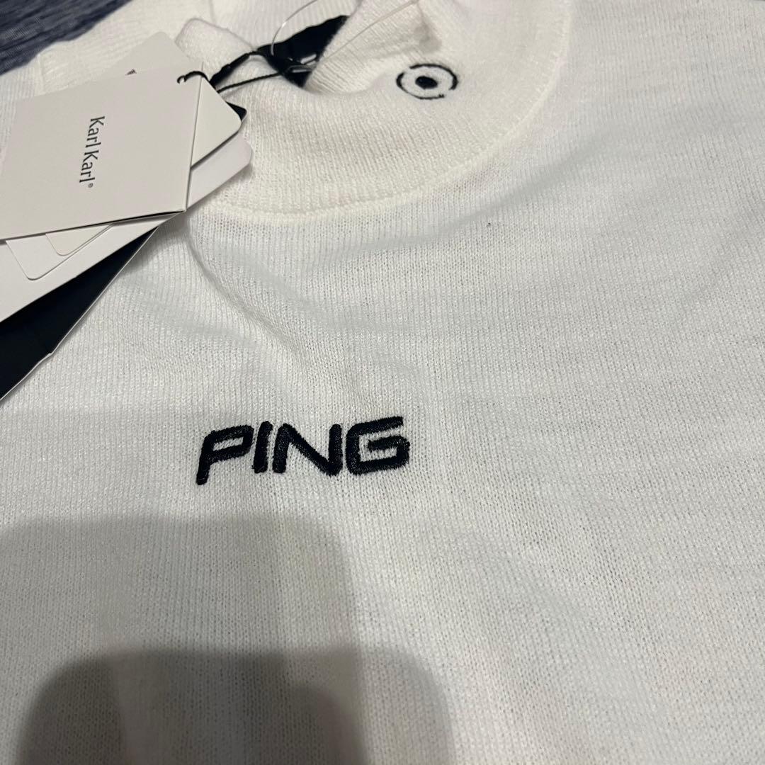 【新品タグ付】PING ピン　ゴルフウェア　セーター　LL 白　ニット　メンズ
