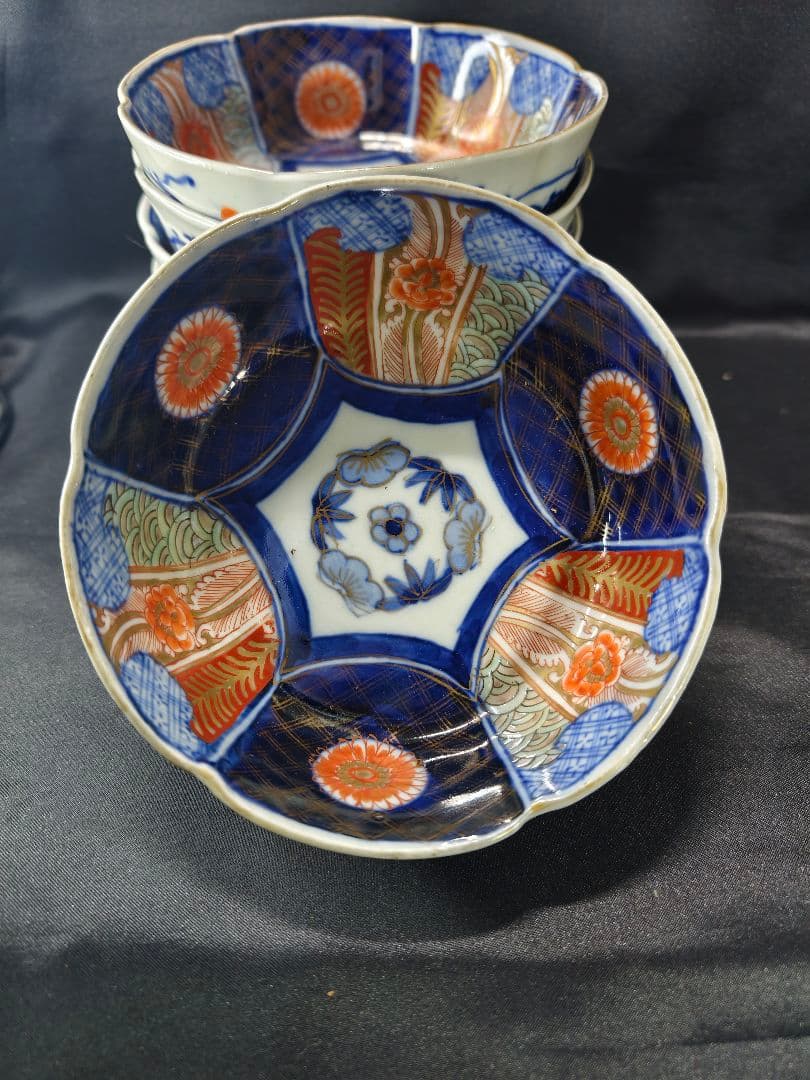 古伊万里 金彩色絵深皿 手描き 明治骨董 旧家蔵出美品 アンティーク 古美術