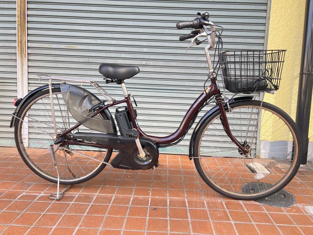 関西限定ヤマハ電動アシスト自転車タイヤ26インチバッテリー 8.7Ah ブラウン