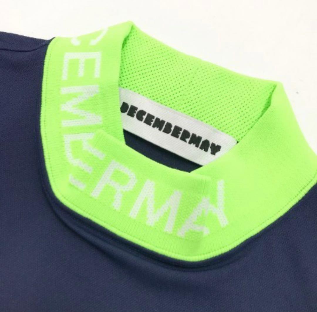 DECEMBERMAY ディセンバーメイハイネック 半袖TシャツネイビーサイズS