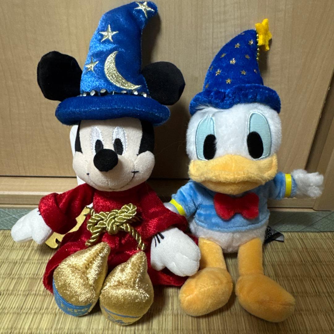 【弟子くんセット】ディズニー ファンタジア ミッキー ぬいぐるみ スパンコール