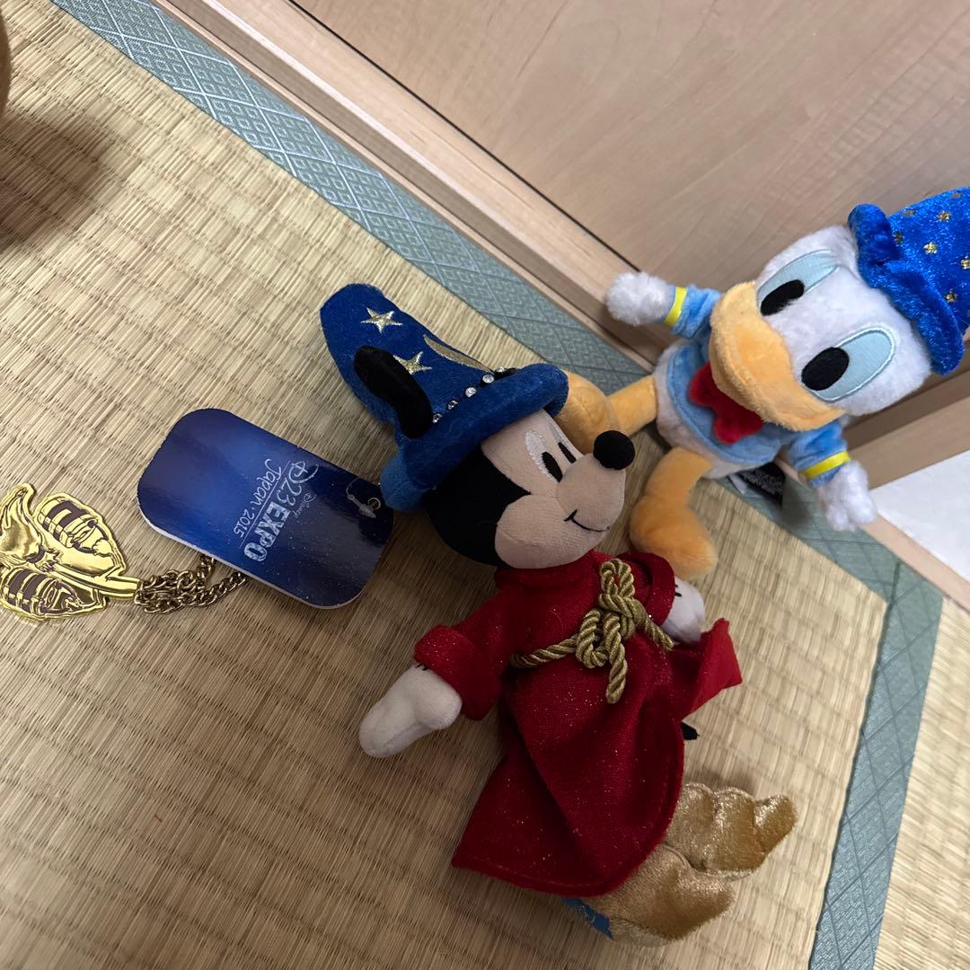 【弟子くんセット】ディズニー ファンタジア ミッキー ぬいぐるみ スパンコール