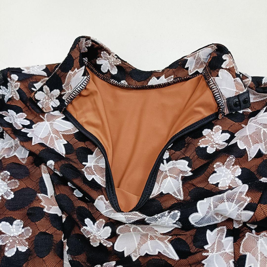 YILINFEIER 社交ダンス 刺繍 半袖ドレス 発表会 パーティ 衣装 XL