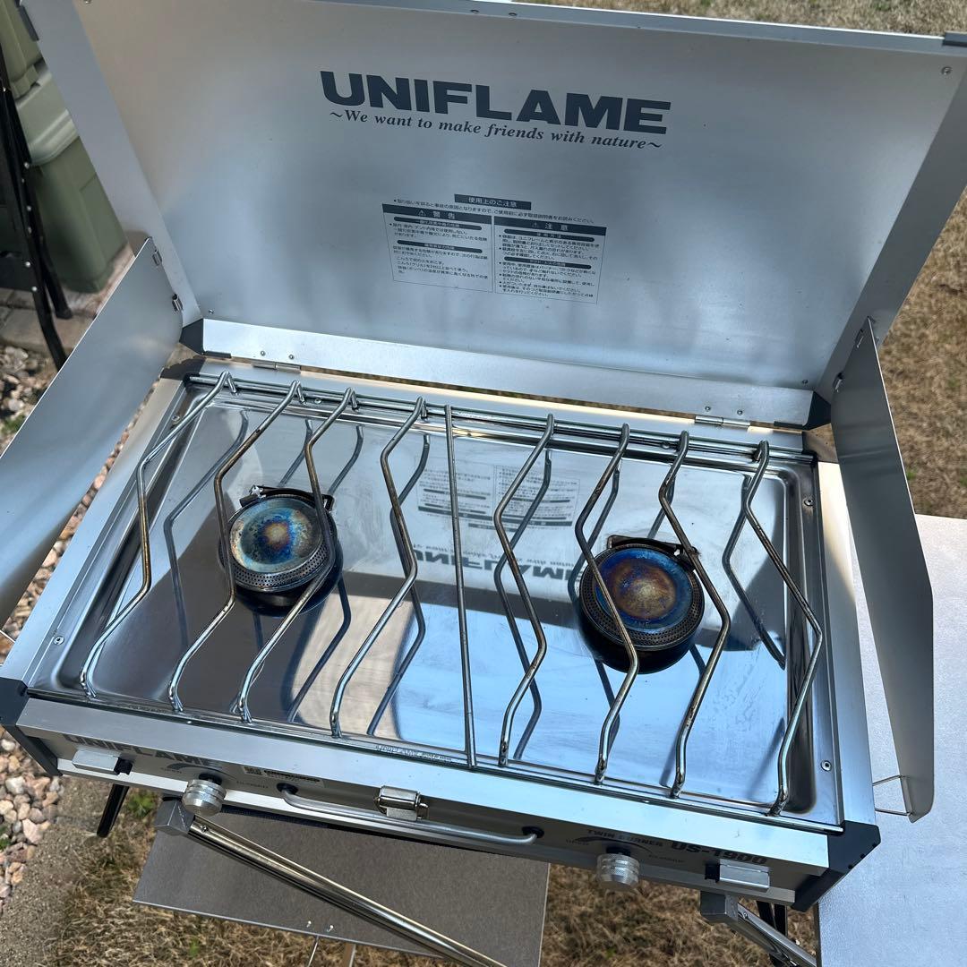 UNIFLAME ツーバーナー&キッチンスタンド&収納ケース　3点セット