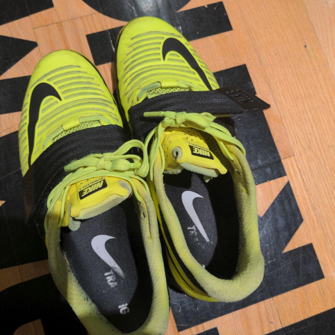 Nike ロマレオス3 パワーリフティングシューズ イエロー ベルクロ　27cm