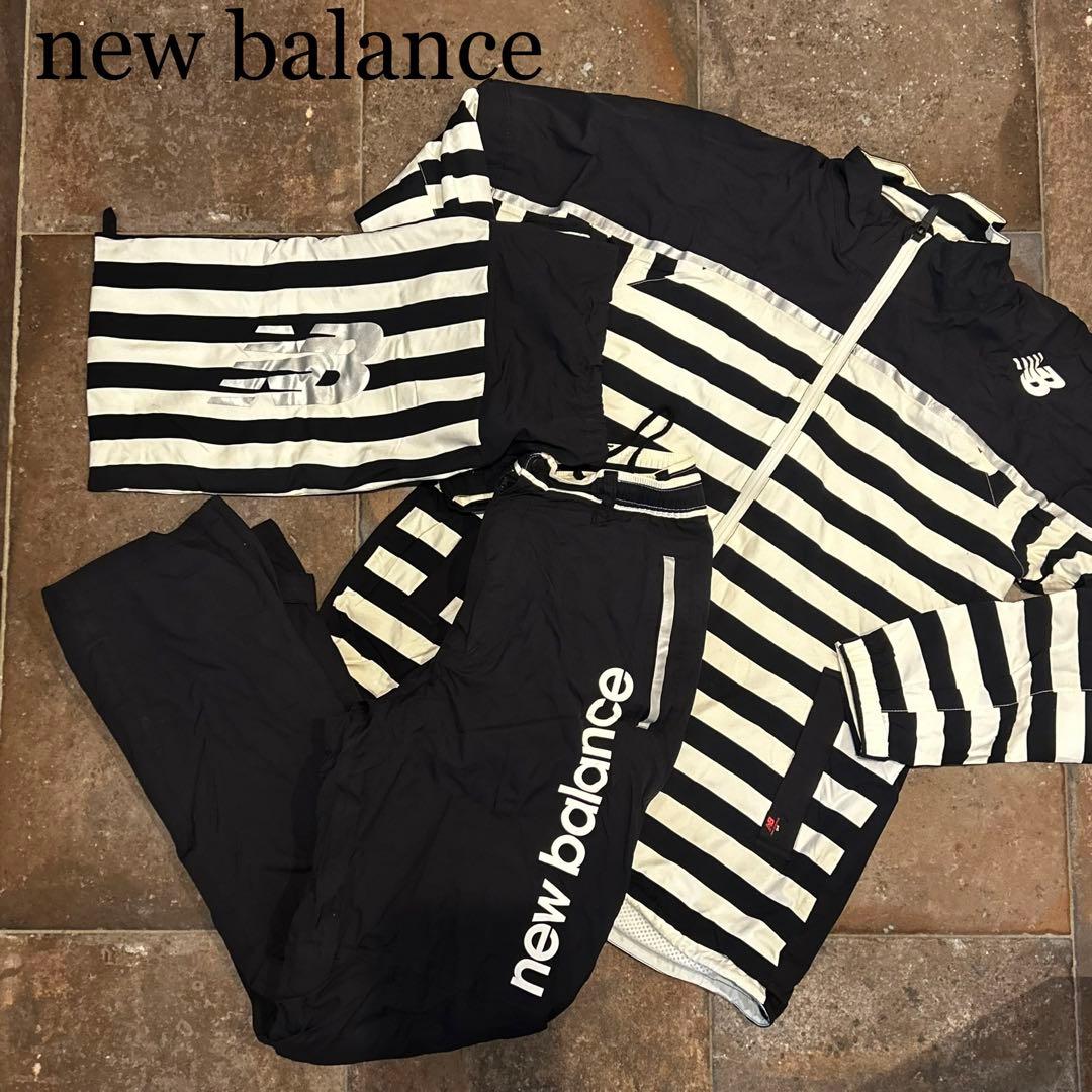 new balance golf レインウェア　セットアップ　2way ボーダー