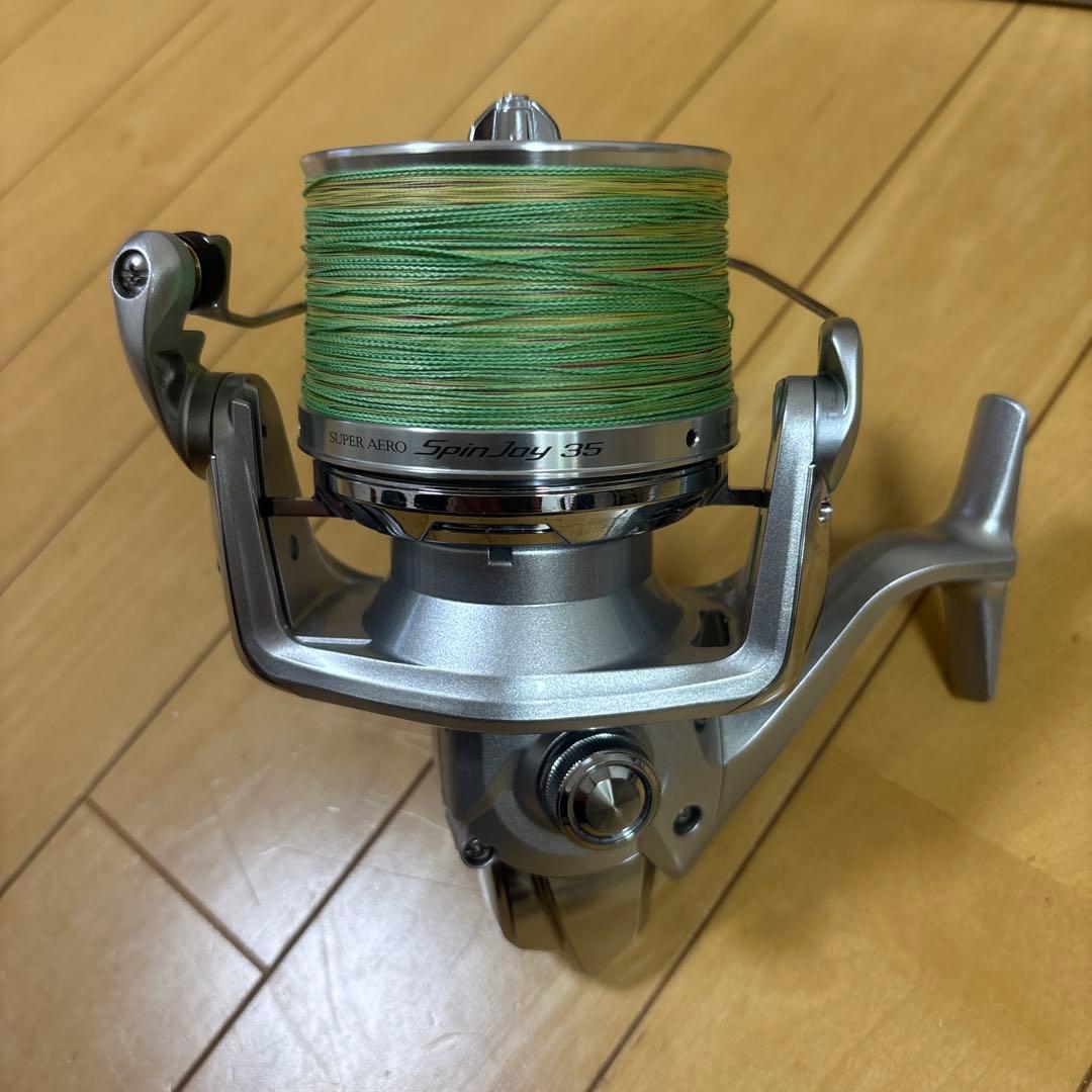 シマノ スーパーエアロ スピンジョイ ３５細糸仕様 リール サーフ キス釣り