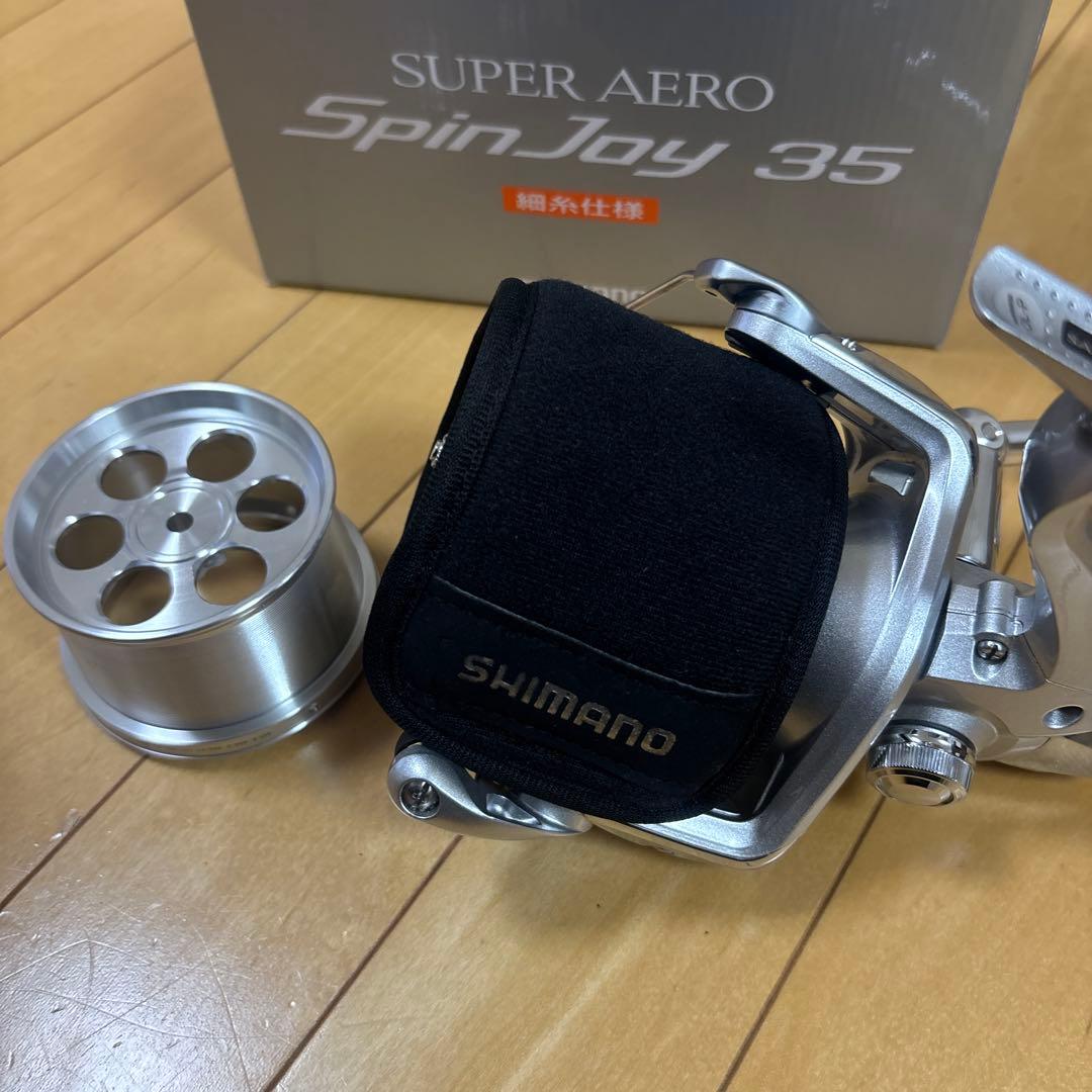 シマノ スーパーエアロ スピンジョイ ３５細糸仕様 リール サーフ キス釣り