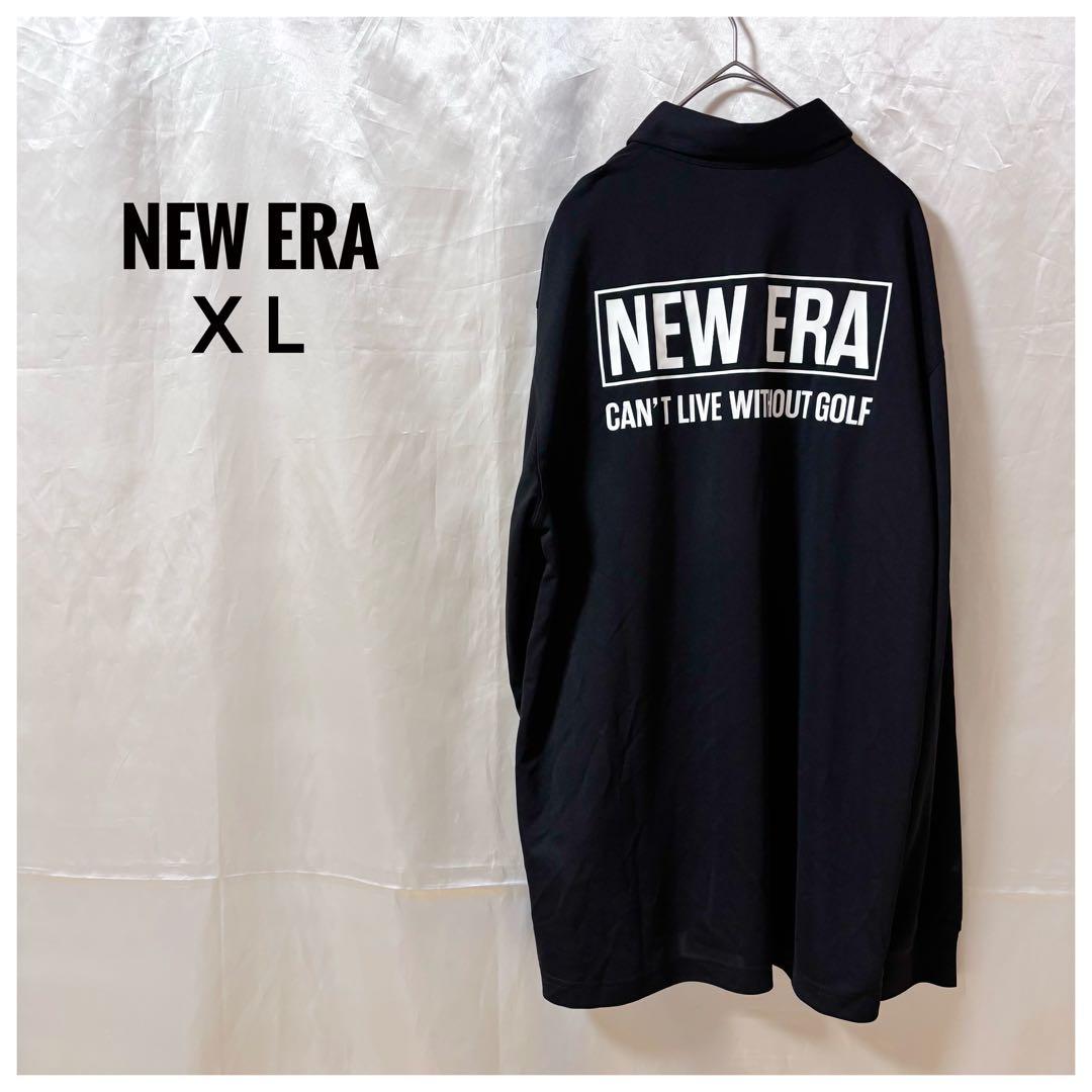 【新品】NEW ERA 長袖 鹿の子ボタンダウン ポロシャツ ボックスロゴ XL