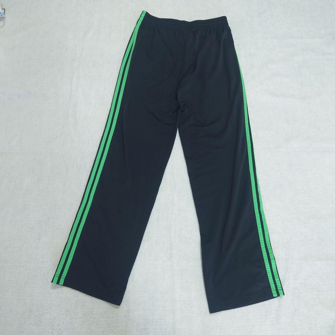 海外 adidas スリーライン ジャージパンツ ブラック/グリーン XL