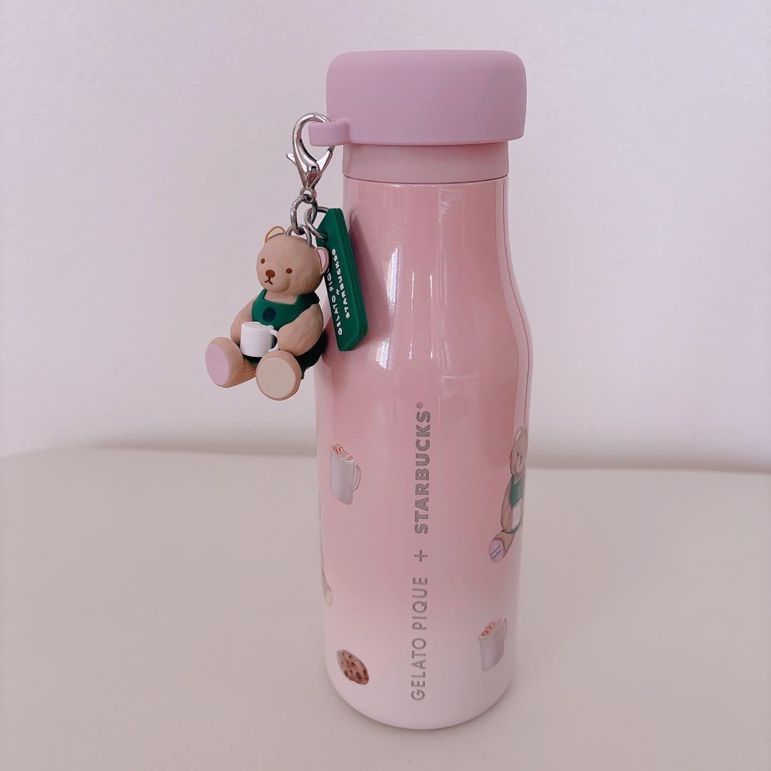 【新品.タグ付き】☆スターバックス☆リッドカバーベアチャーム付きステンレスボトル