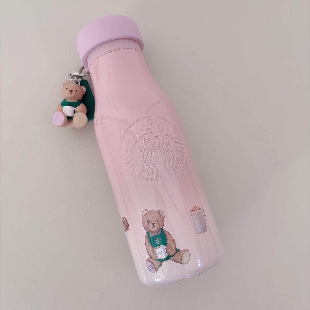 【新品.タグ付き】☆スターバックス☆リッドカバーベアチャーム付きステンレスボトル