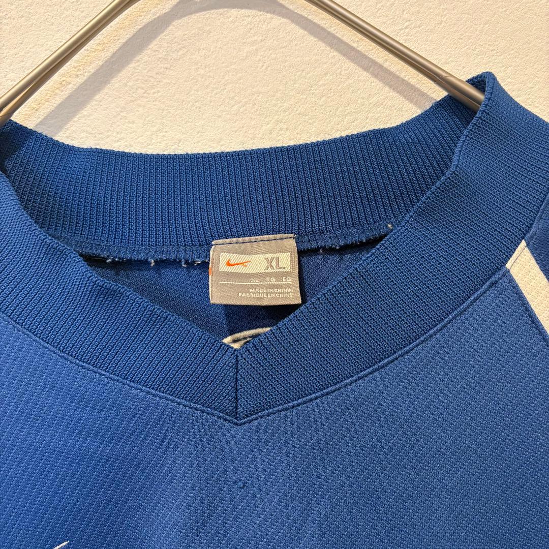 ナイキ ゲームシャツ 刺繍ロゴ 青　ブルー XL 長袖 メンズ スポーツ　90