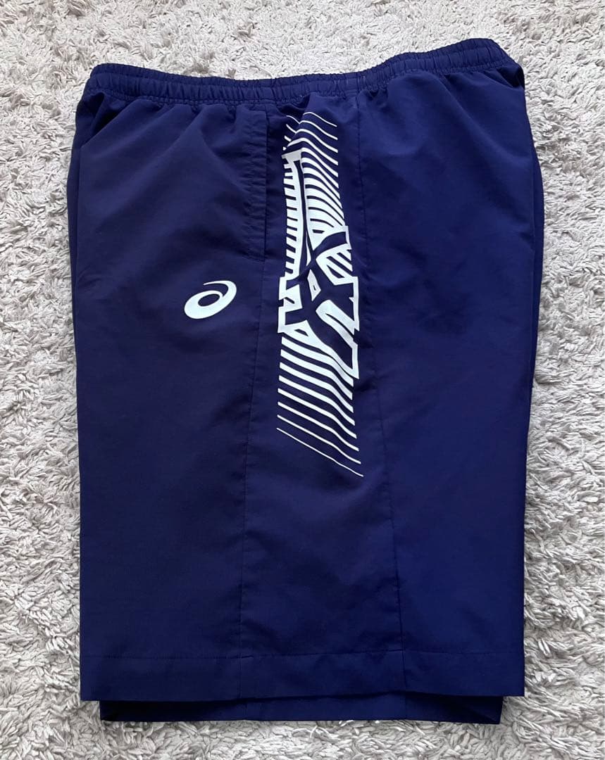 2XL アシックス JAPAN代表　レスリングチーム　ハーフパンツ ネイビー
