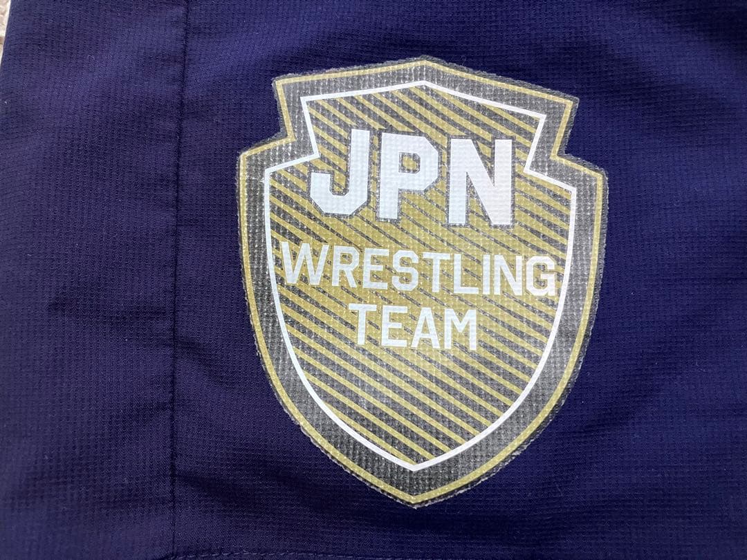 2XL アシックス JAPAN代表　レスリングチーム　ハーフパンツ ネイビー