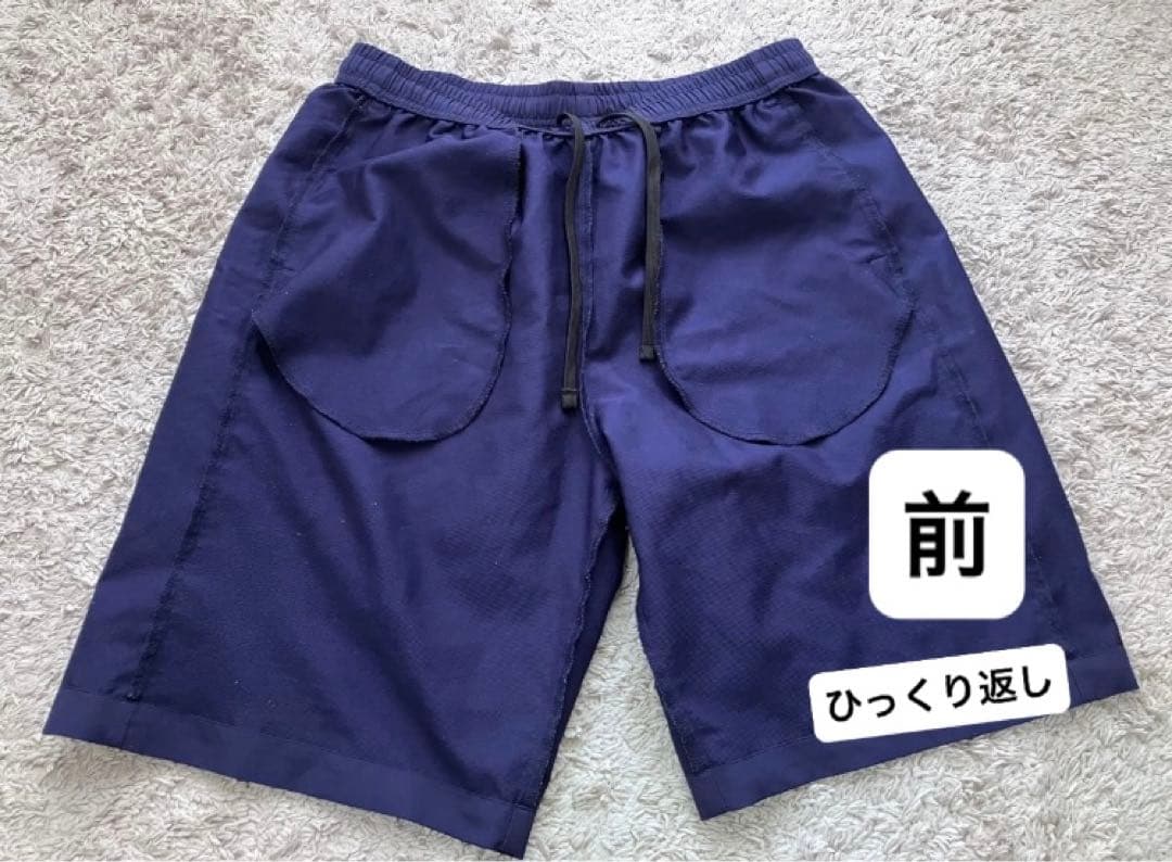 2XL アシックス JAPAN代表　レスリングチーム　ハーフパンツ ネイビー