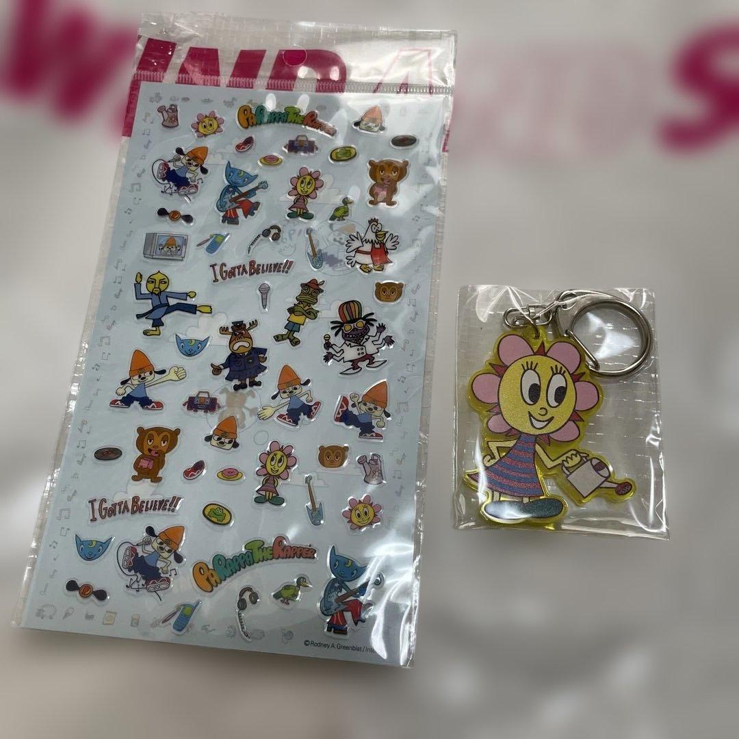 ウインダンシーパラッパラッパ　サニーちゃんキーホルダーand ぷくぷくステッカー