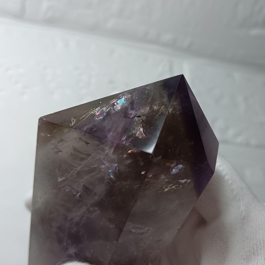 【虹入り/最強品質】六角柱ラベンダーアメジスト＊約304g＊　天然石 置物