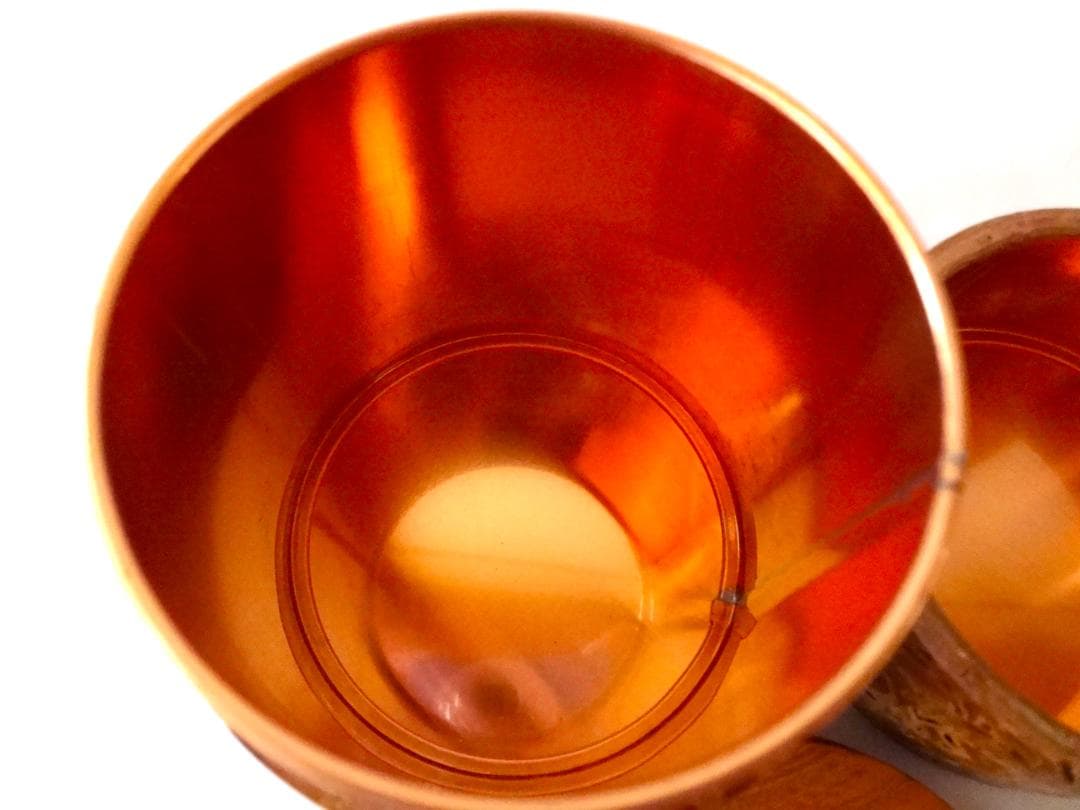 桃の実　茶入　茶筒　銅缶　貞作　伝統工芸品　中古品　美品　茶道具　おすすめ品