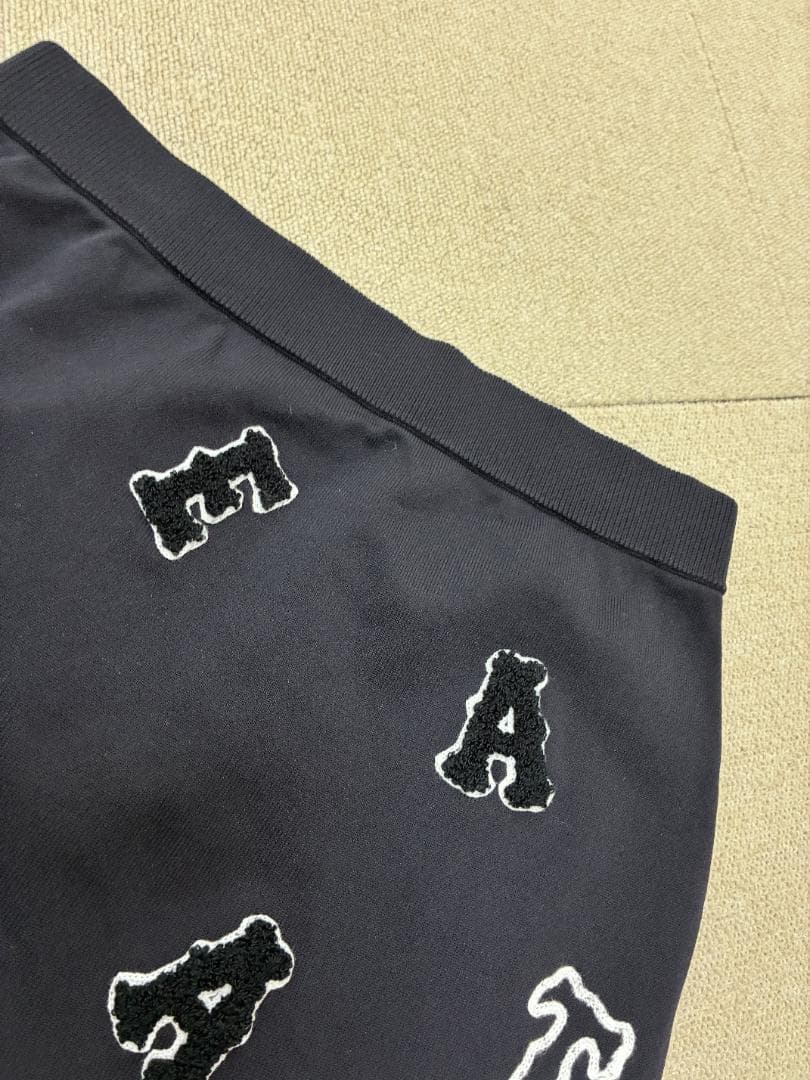 L03151）未使用　 PEARLY GATES　天竺×ワッペン ニットスカート