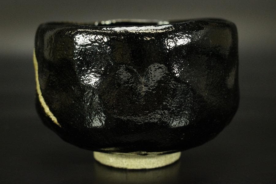 茶道具 昭楽造 富士絵 黒茶碗 共箱 未使用(ZE949)