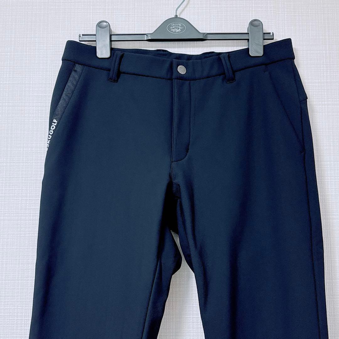 23区GOLF メンズ 裏起毛 ストレッチ パンツ 黒 LL（W86-94）