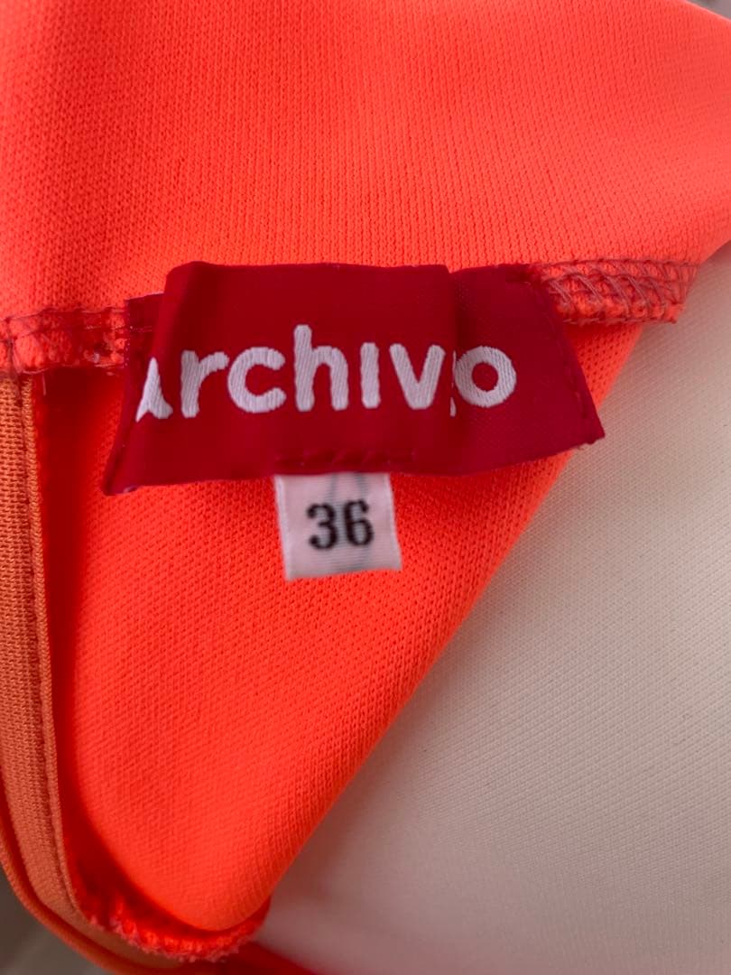 ARCHIVIO オレンジ ハイネック ワンピース　36S