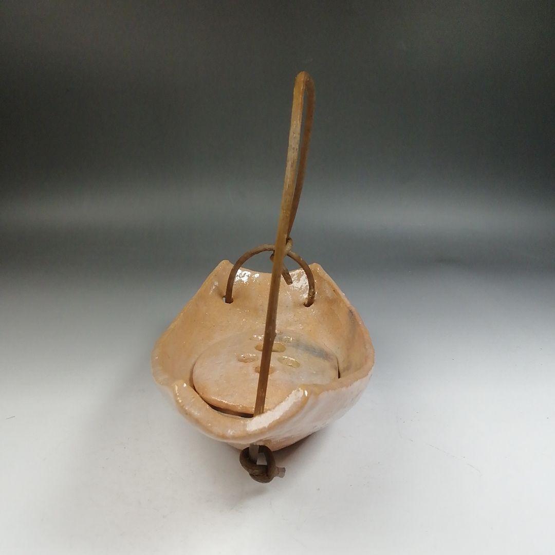 Ｗ４０８　花入　『赤舟　花入』『金井紫晴 造』　共箱　花器　茶道具