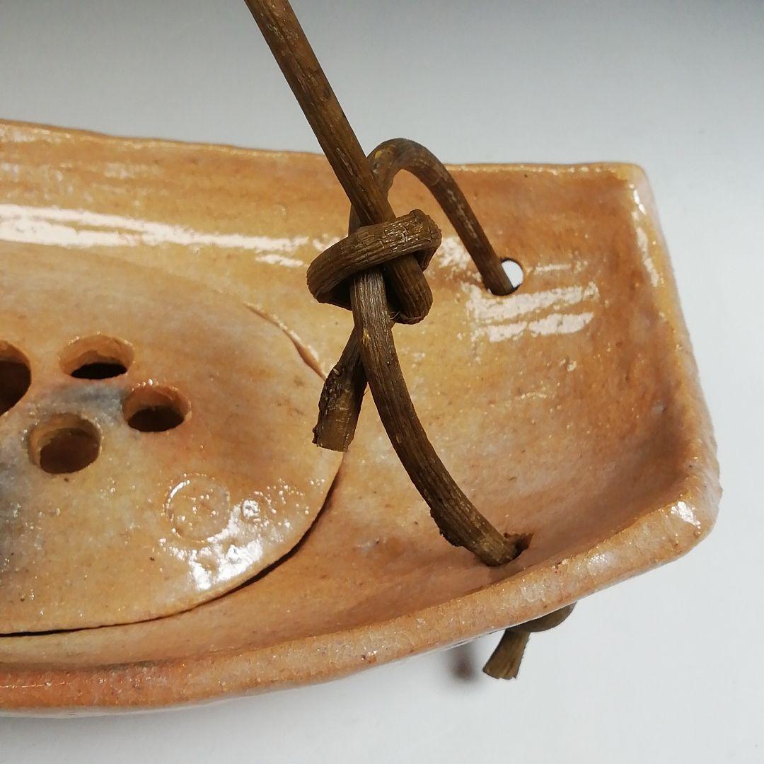 Ｗ４０８　花入　『赤舟　花入』『金井紫晴 造』　共箱　花器　茶道具