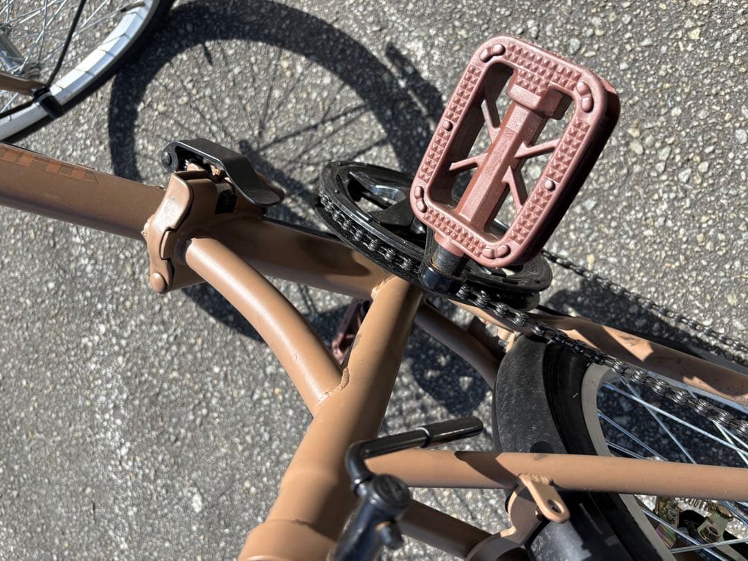 【引取り限定】ブラウン 折りたたみ自転車