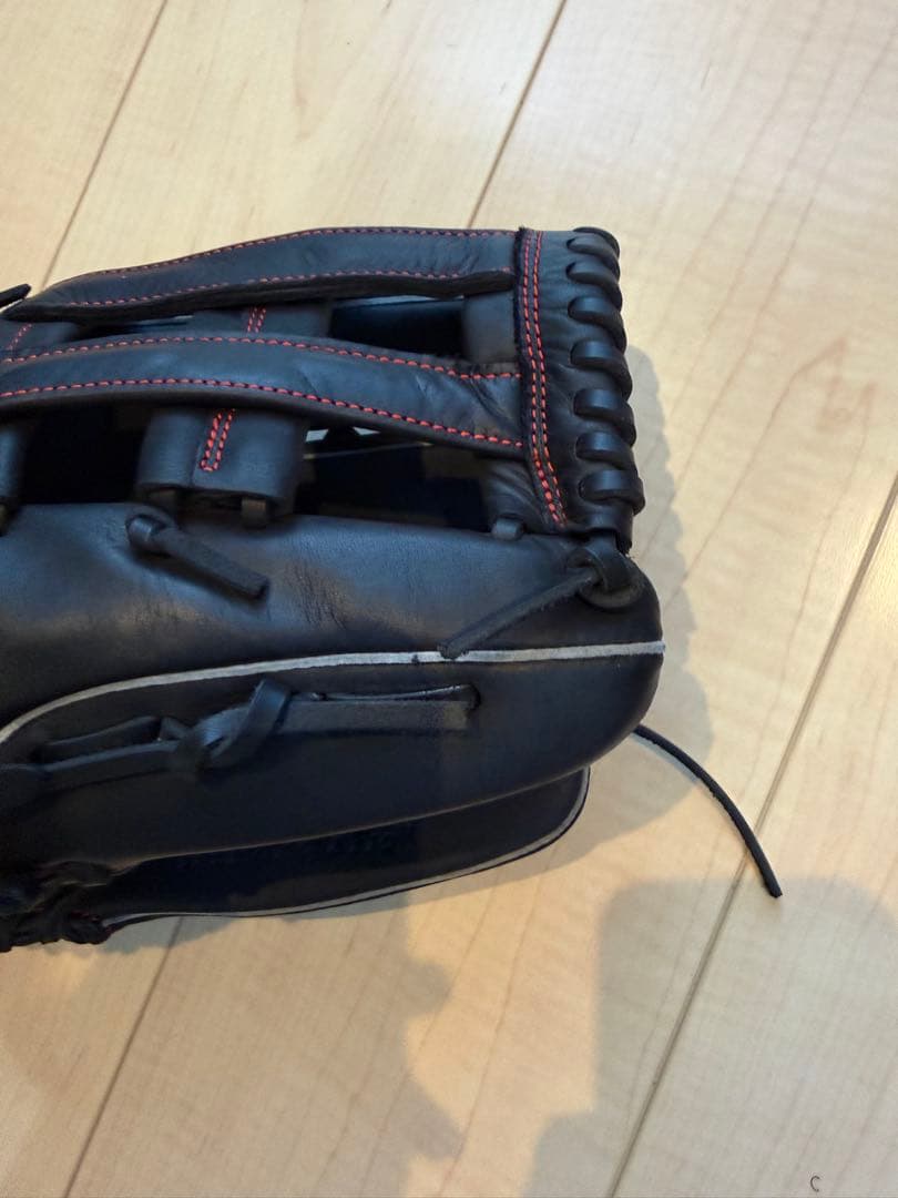 Rawlings グローブ⭐️美品⭐️ローリングス　軟式　黒 赤　野球　外野手用