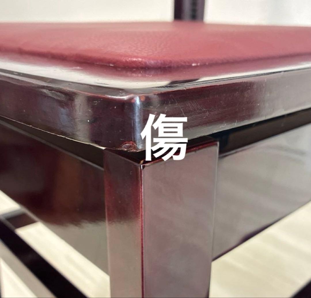 【中古良品】ピアノ背付き椅子木目・座面張り替え済み（送料込）