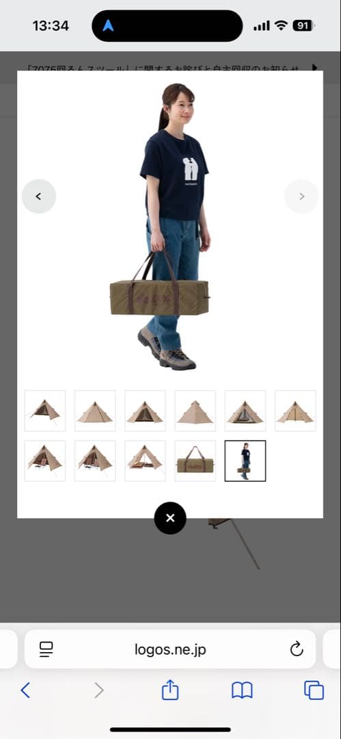 LOGOS Tradcanvas Tepee 2ルーム 300(新品未使用)